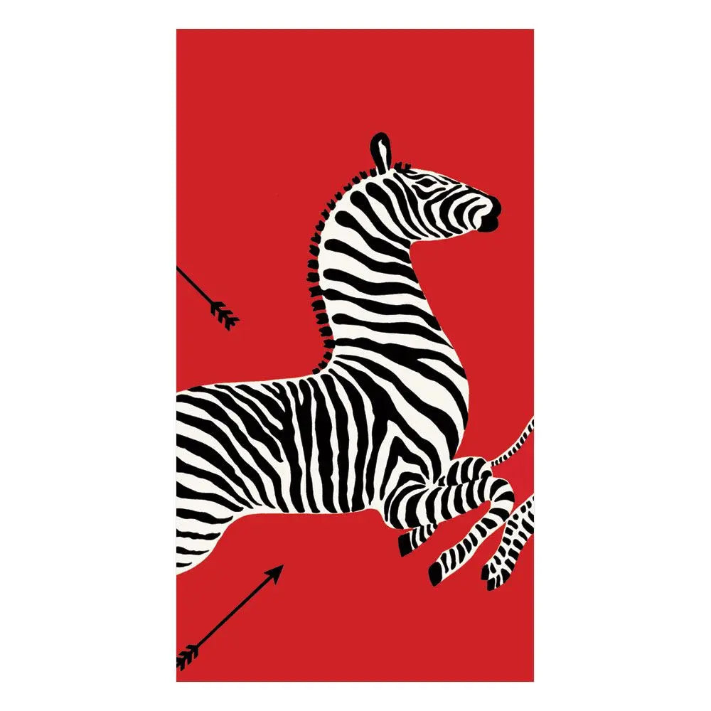 Caspari Red Zebra Guest Towel