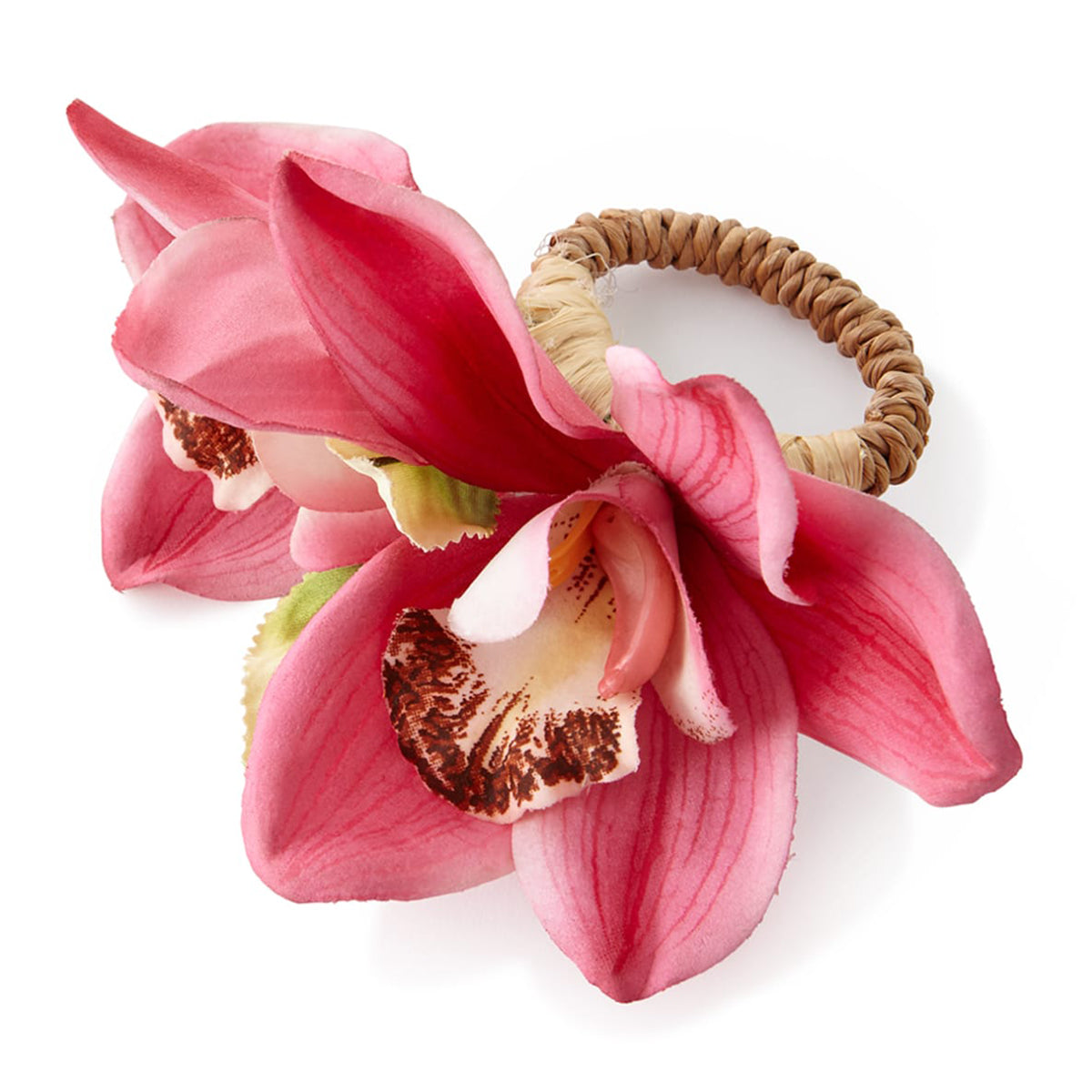 An image of Deborah Rhodes Thai Orchid Napkin Ring - Set of 4
