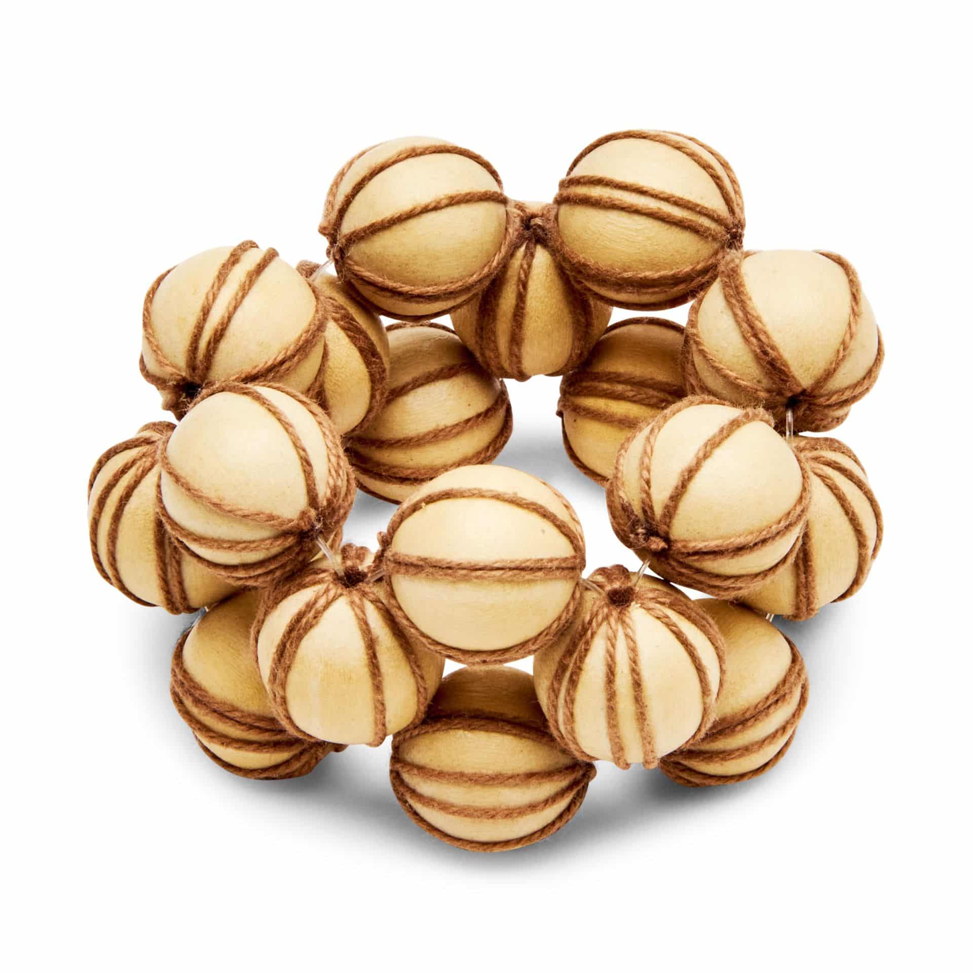 Deborah Rhodes Wrapped Wood Bead Napkin Ring - Set of 4