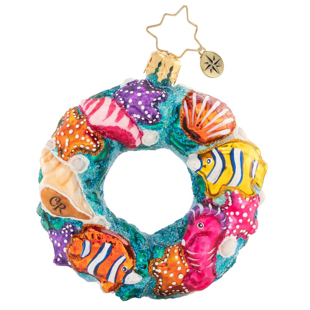 An image of Christopher Radko Under the Sea Wreath Gem Ornament
