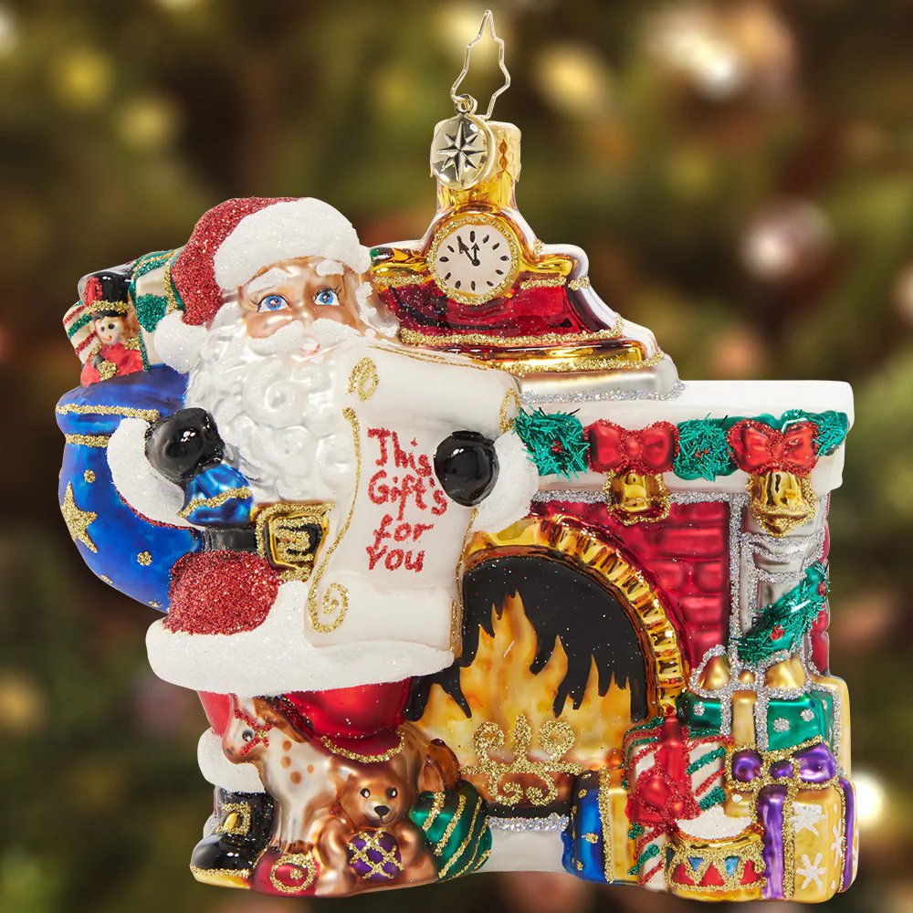 An image of Christopher Radko Nice List Santa Ornament