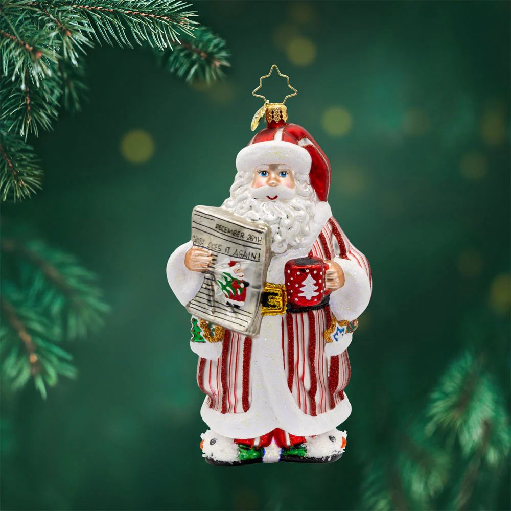 Christopher Radko Santa's Daily News Ornament