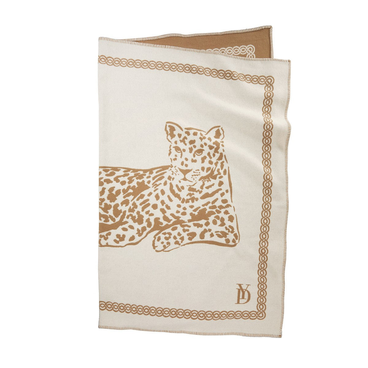 Yves Delorme Leopard Camel Throw