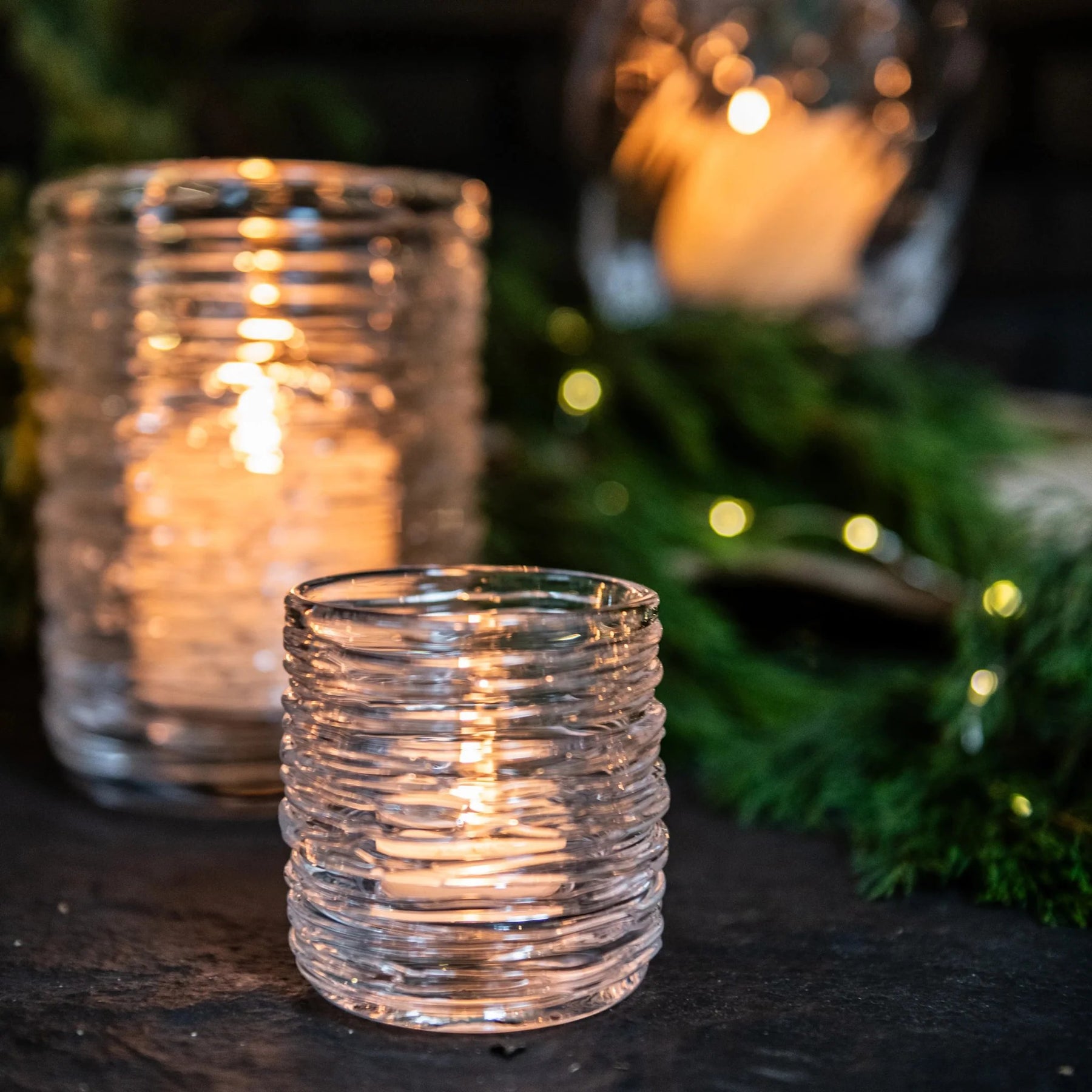An image of Simon Pearce Echo Lake Tealight in Gift Box - Set of 2