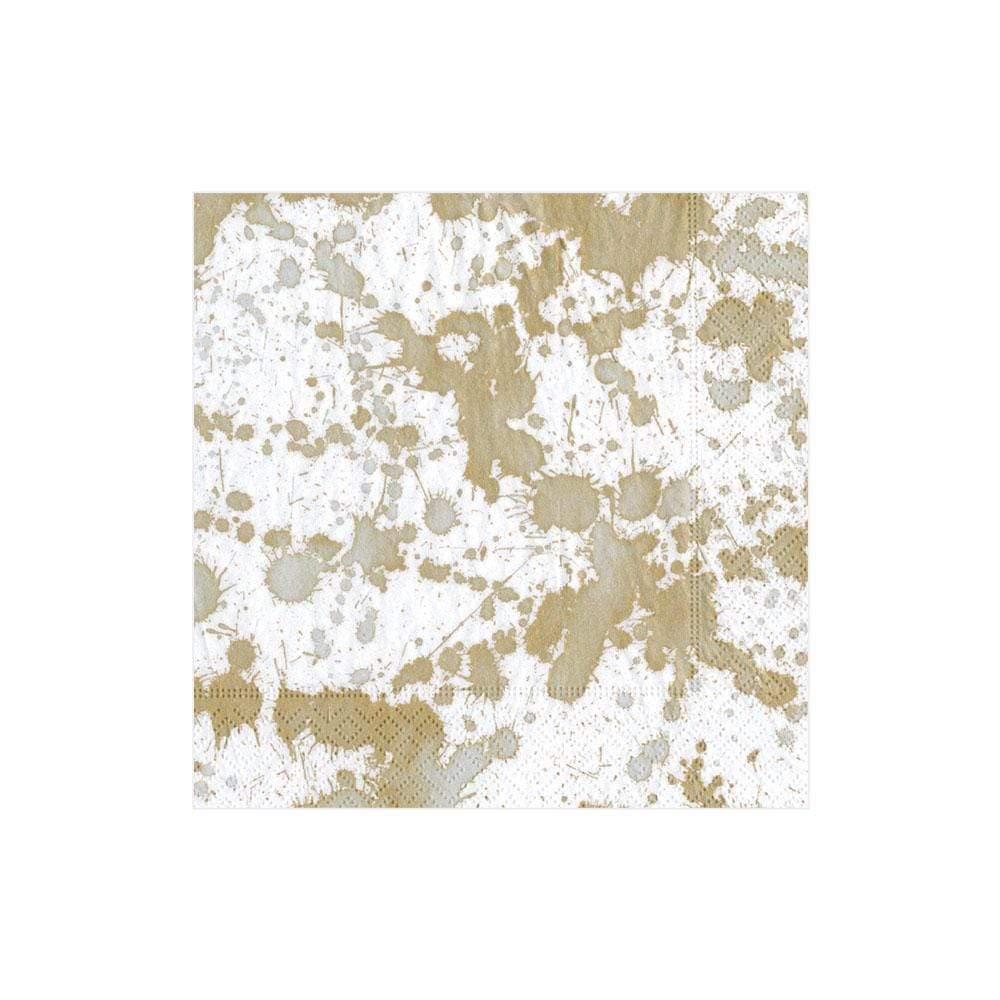 Caspari Gold Splatterware Cocktail Napkins
