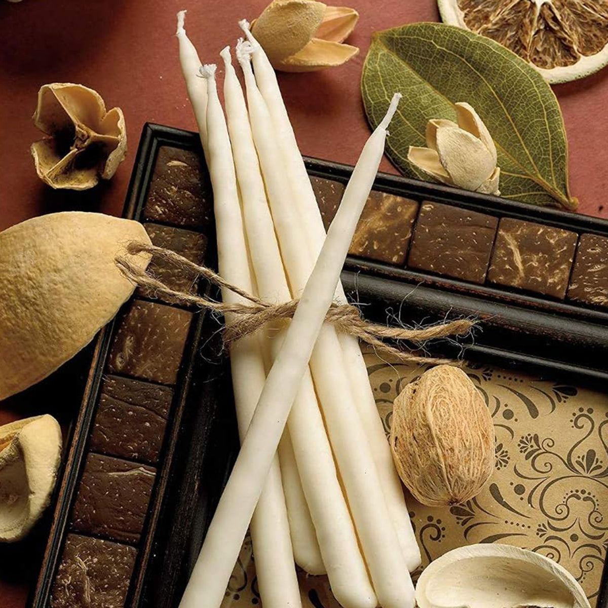 An image of Rite Lite Hand Dipped Natural Wax Ivory Hanukah Candles