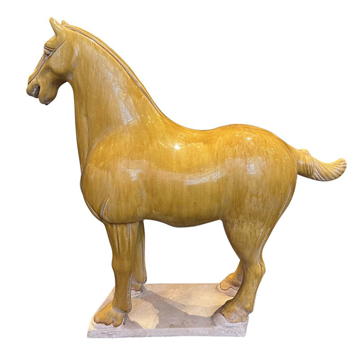 An image of Currey & Company Tang Dynasty Medium Persimmon Horse