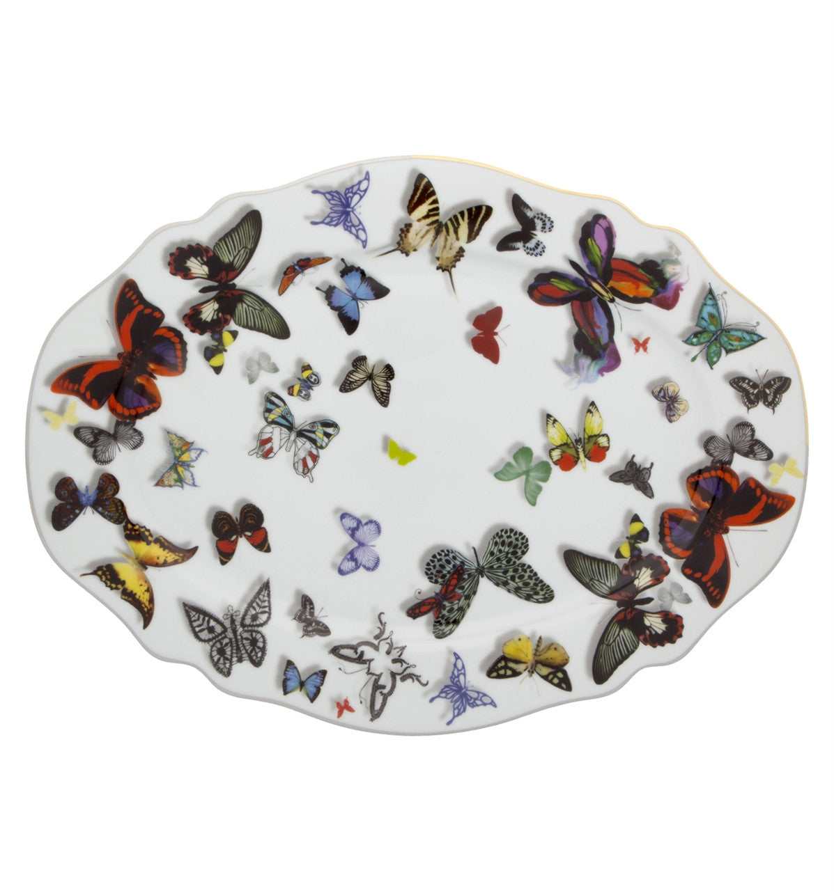 Vista Alegre Christian La Croix Butterfly Parade Small Oval Platter