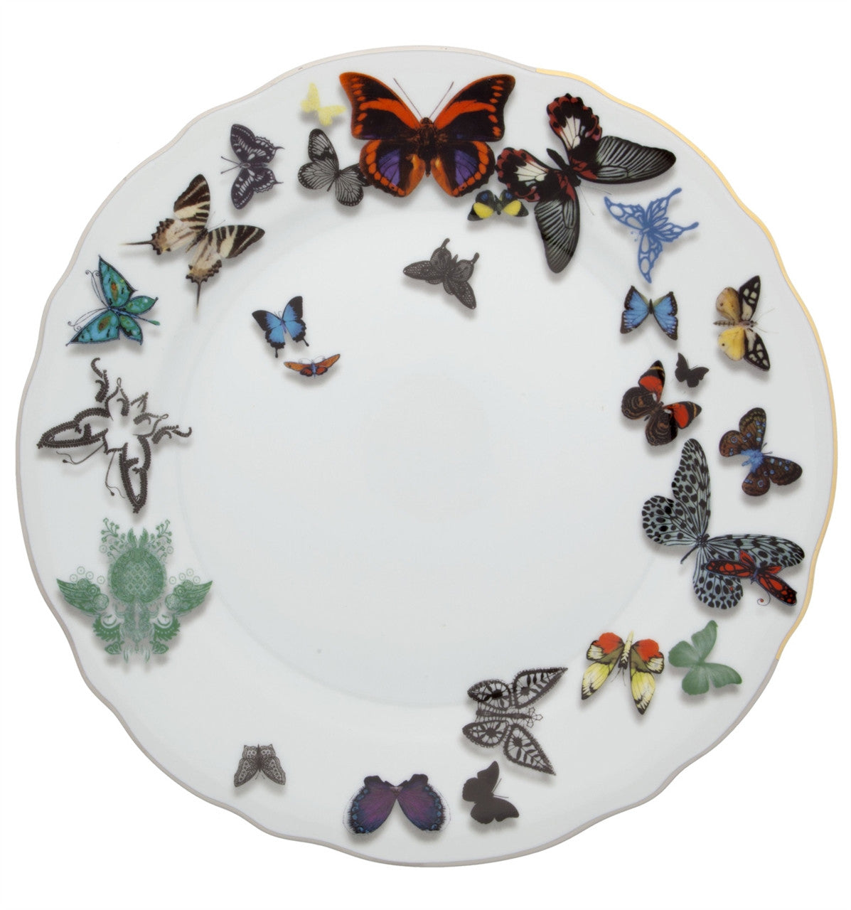 An image of Vista Alegre Christian La Croix Butterfly Parade Dinner Plate