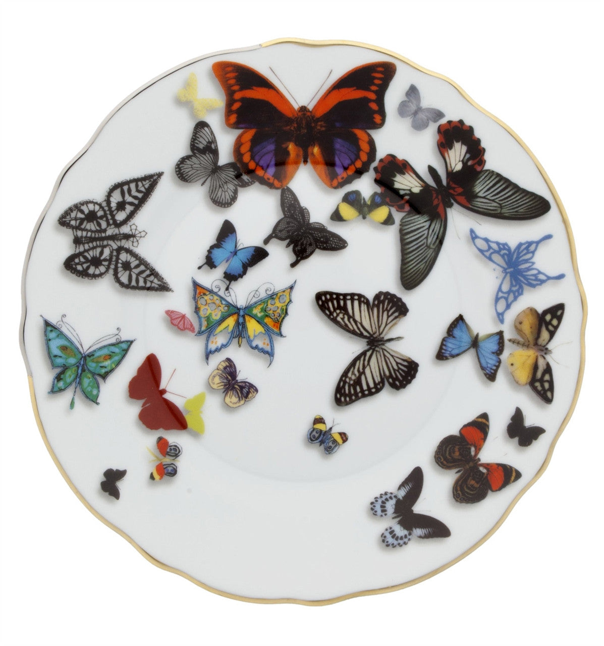 An image of Vista Alegre Christian La Croix Butterfly Parade Bread & Butter Plate