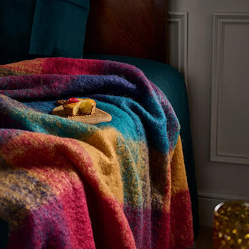 An image of Avoca Harriet Mohair Throw 56x72 - Multicolor