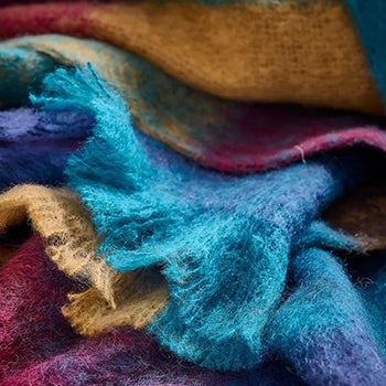 An image of Avoca Harriet Mohair Throw 56x72 - Multicolor