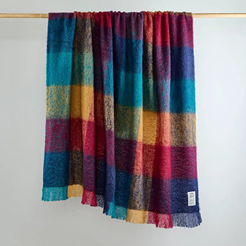 An image of Avoca Harriet Mohair Throw 56x72 - Multicolor