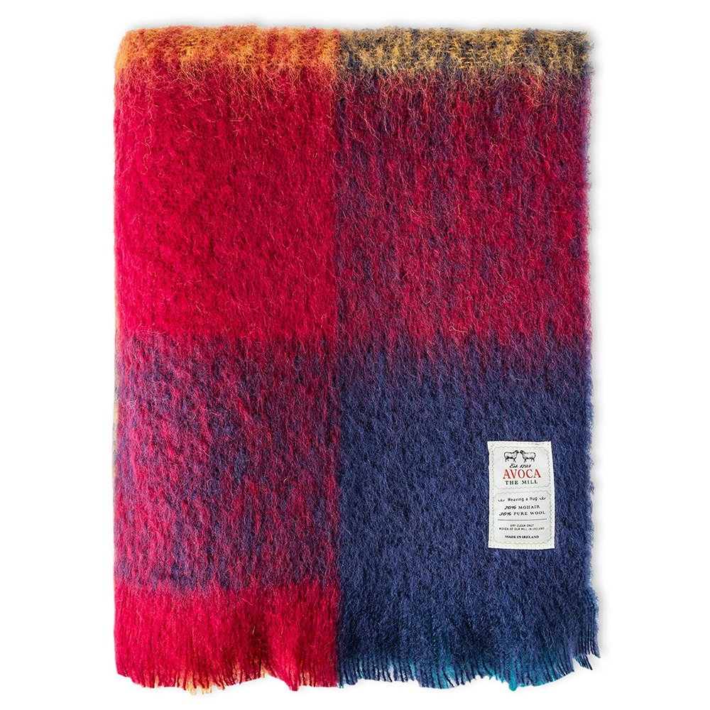 An image of Avoca Harriet Mohair Throw 56x72 - Multicolor