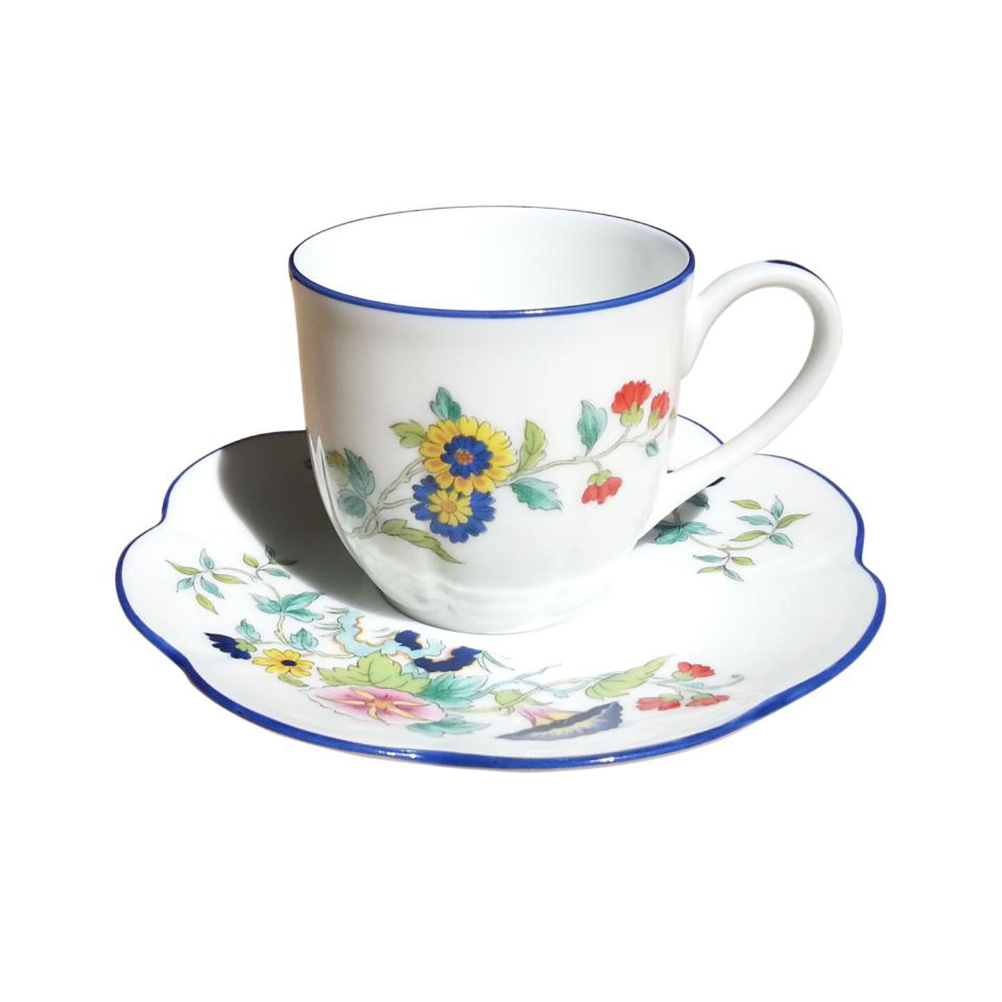 An image of Royal Limoges Paradis Bleu Coffee Cup Butterfly