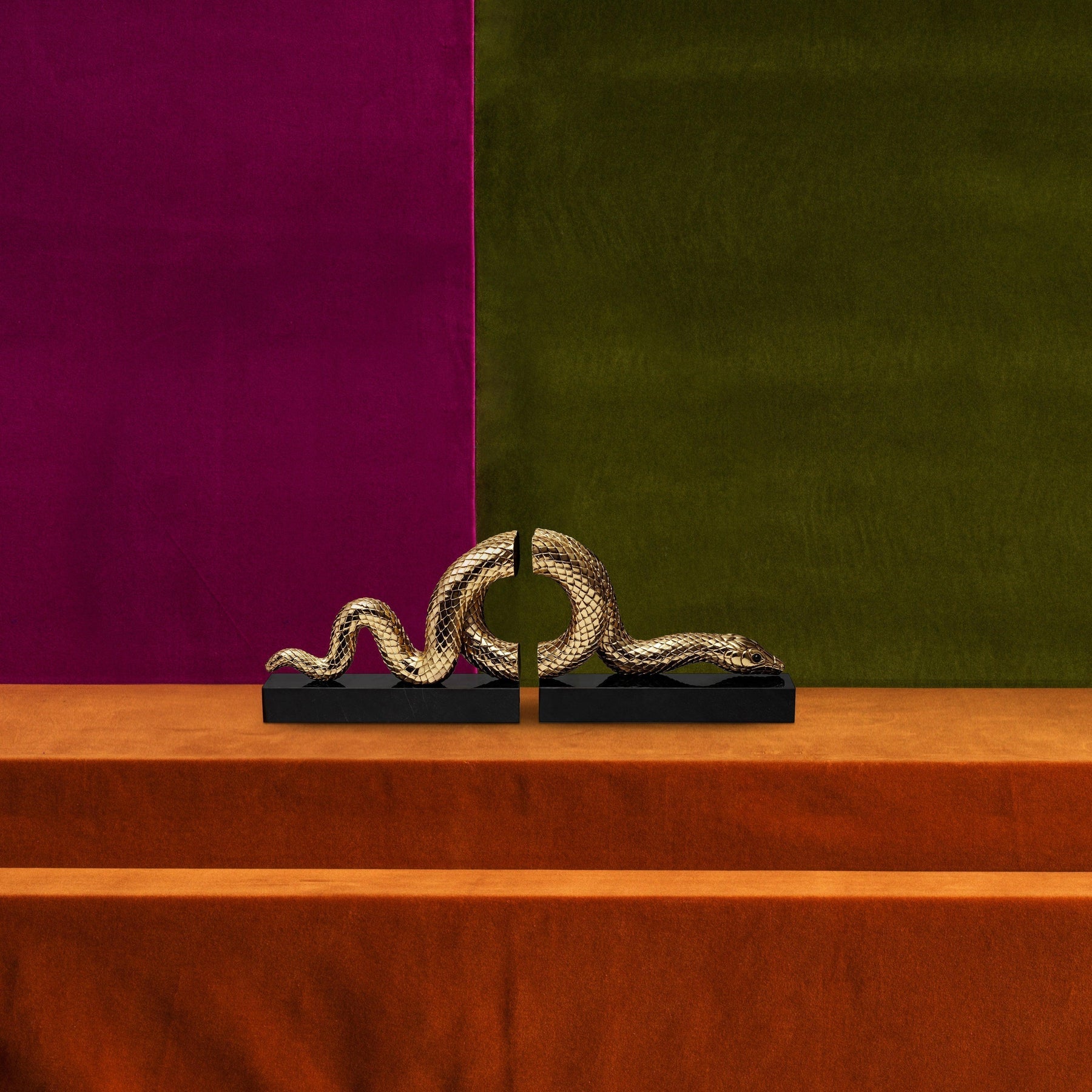 An image of L'Objet Snake Bookend Set