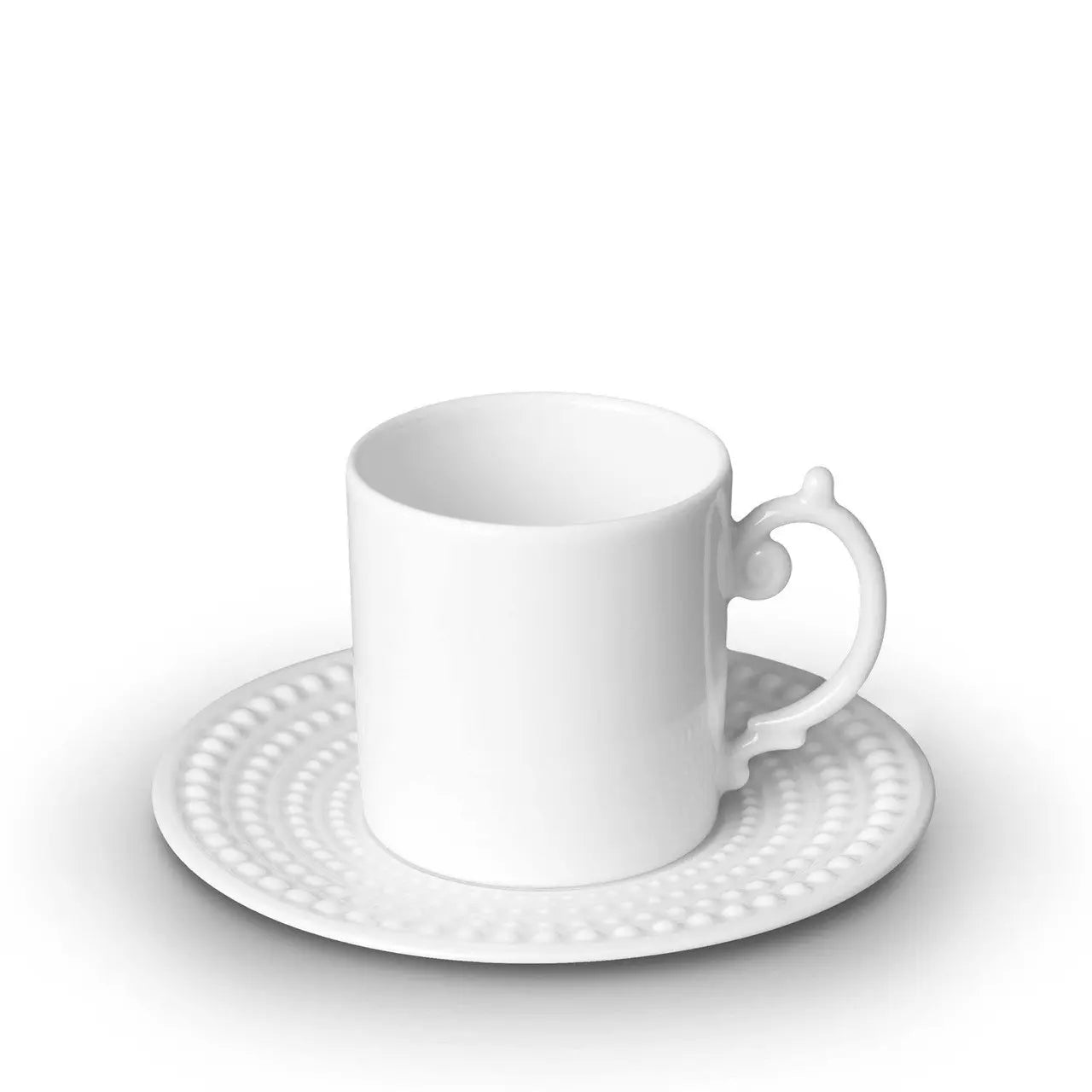 L'Objet Perlée Expresso Cup + Saucer - White