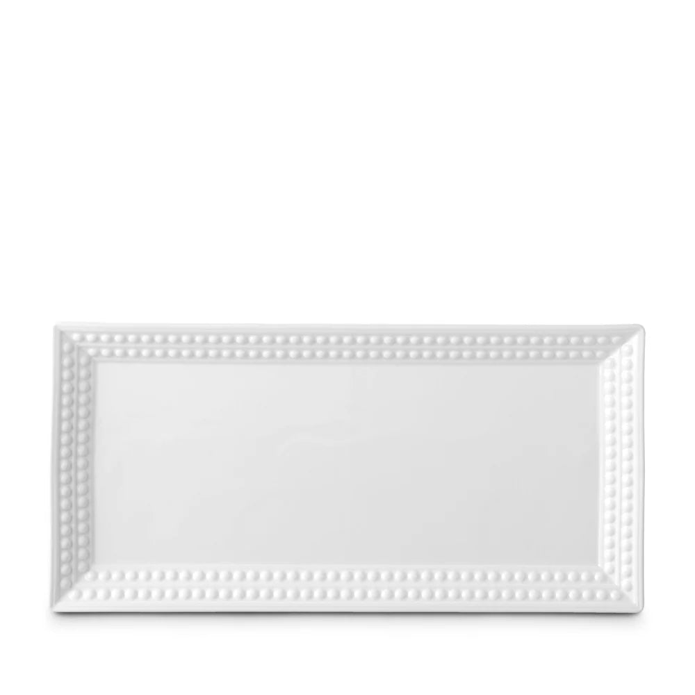 An image of L'Objet Perlée Rectangular Platter - White