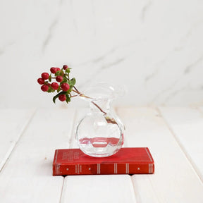 Vietri Hibiscus Clear Glass Bud Vase in a room