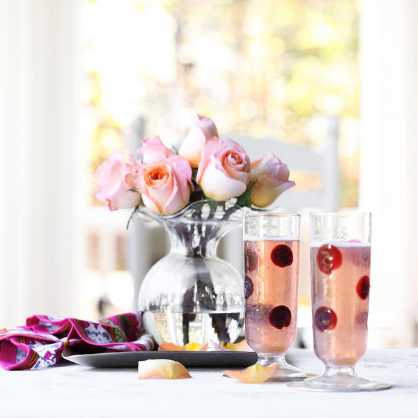 An image of Vietri Hibiscus Glass Fluted Vase