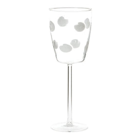 Vietri Drop Wine Glass in Clear and White