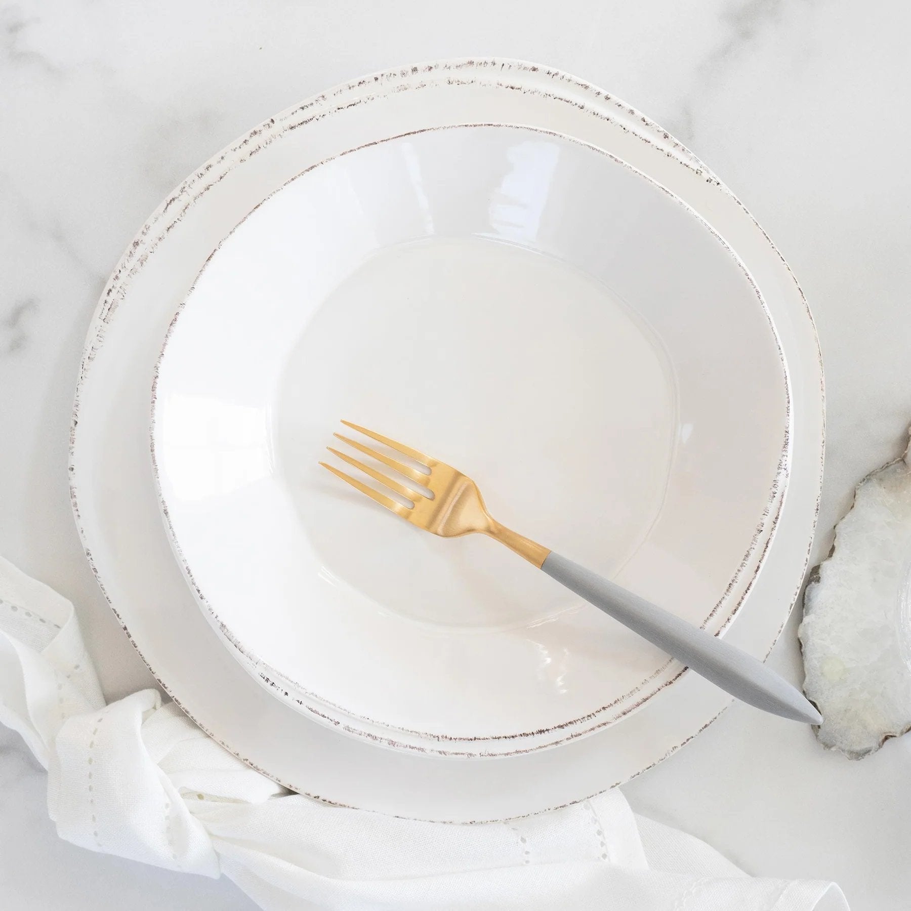 An image of Vietri White Lastra Pasta Bowl