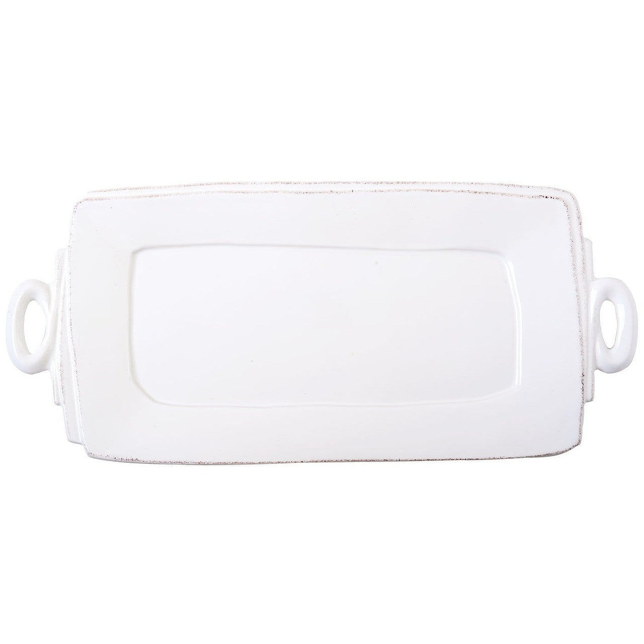 Vietri Lastra White Handled Rectangular Platter