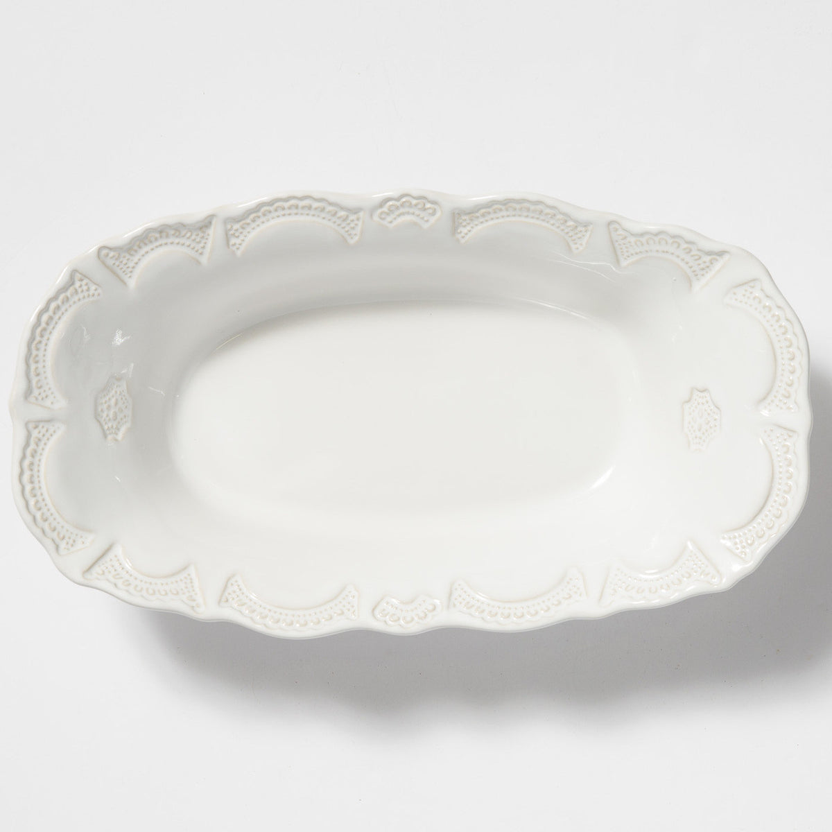 Vietri Incanto Stone White Lace Large Au Gratin