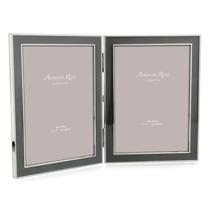 Addison Ross Double Enamel Taupe with Silver Frame
