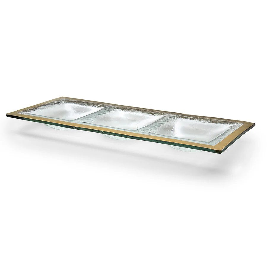 Annieglass Roman Antique 3-Section Tray