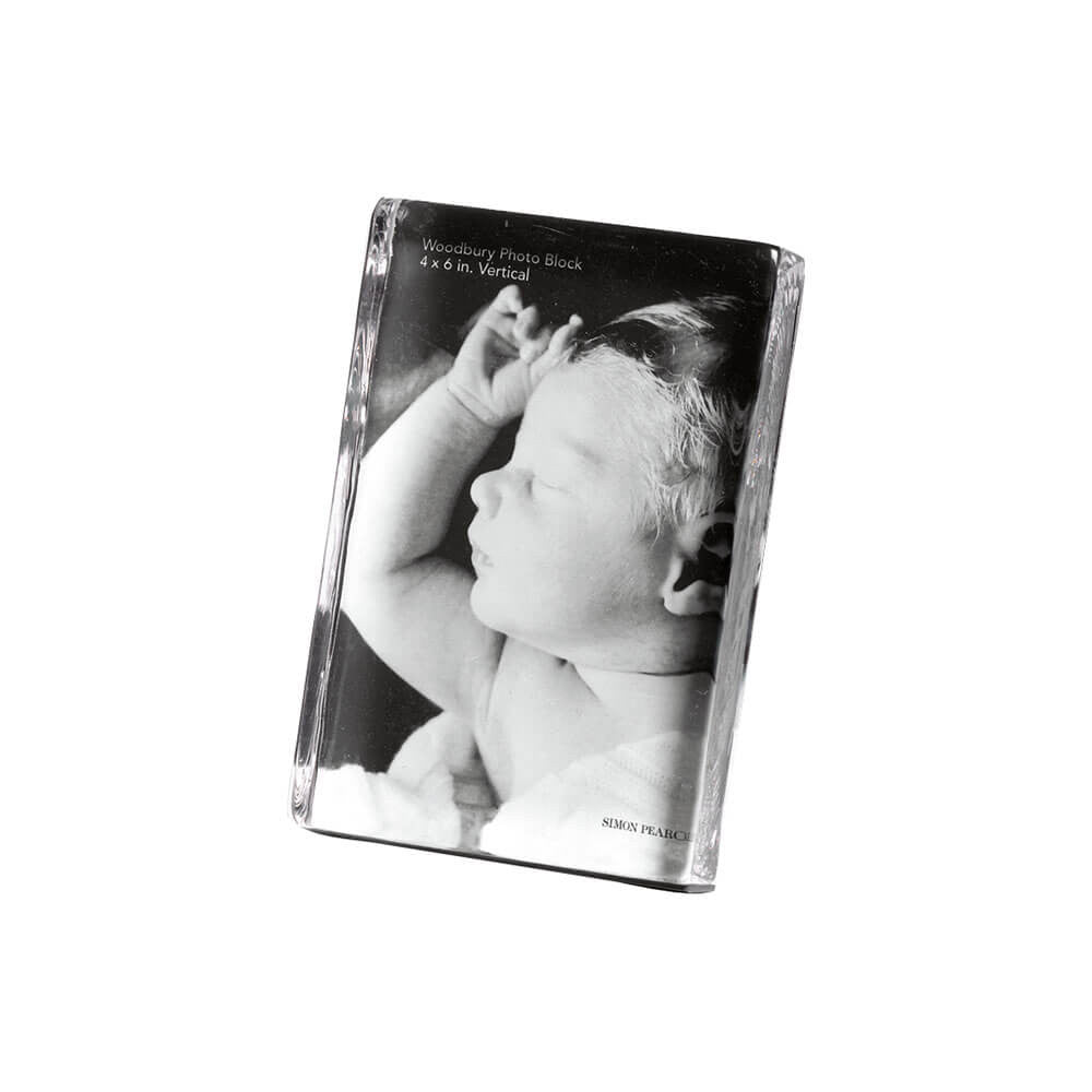 An image of Simon Pearce Woodbury Vertical Photo Block in Gift Box