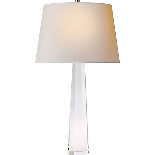 Visual Comfort Octagonal Spire Medium Table Lamp in Crystal with Shade