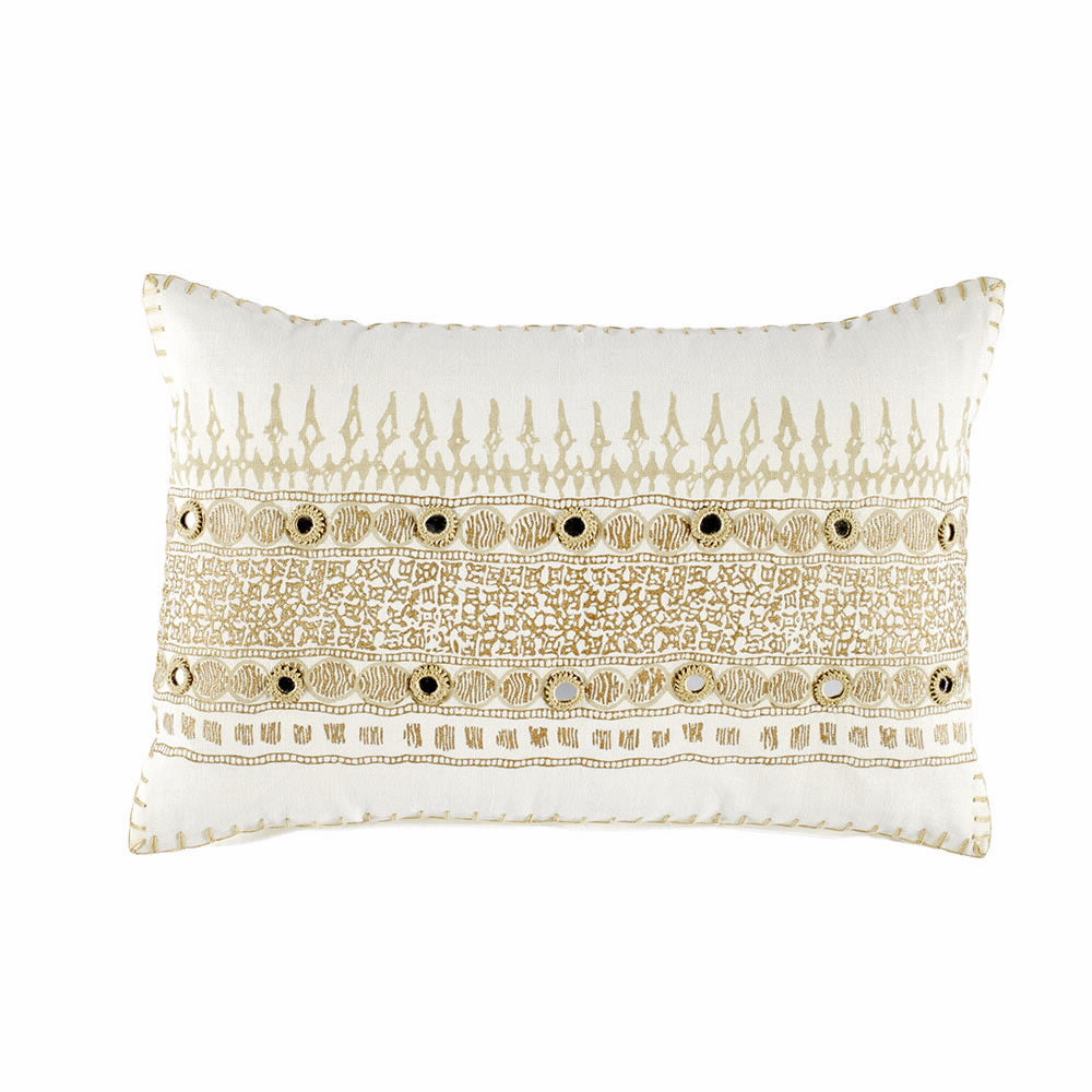 An image of John Robshaw Primose Gold Lumbar Pillow
