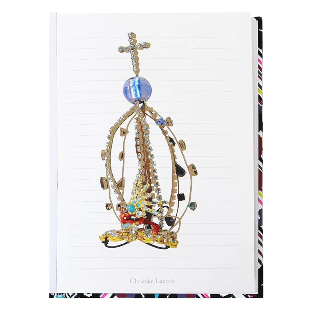 Ruled page of Hachette Christian Lacroix Cordoba Medium Journal with crown designs