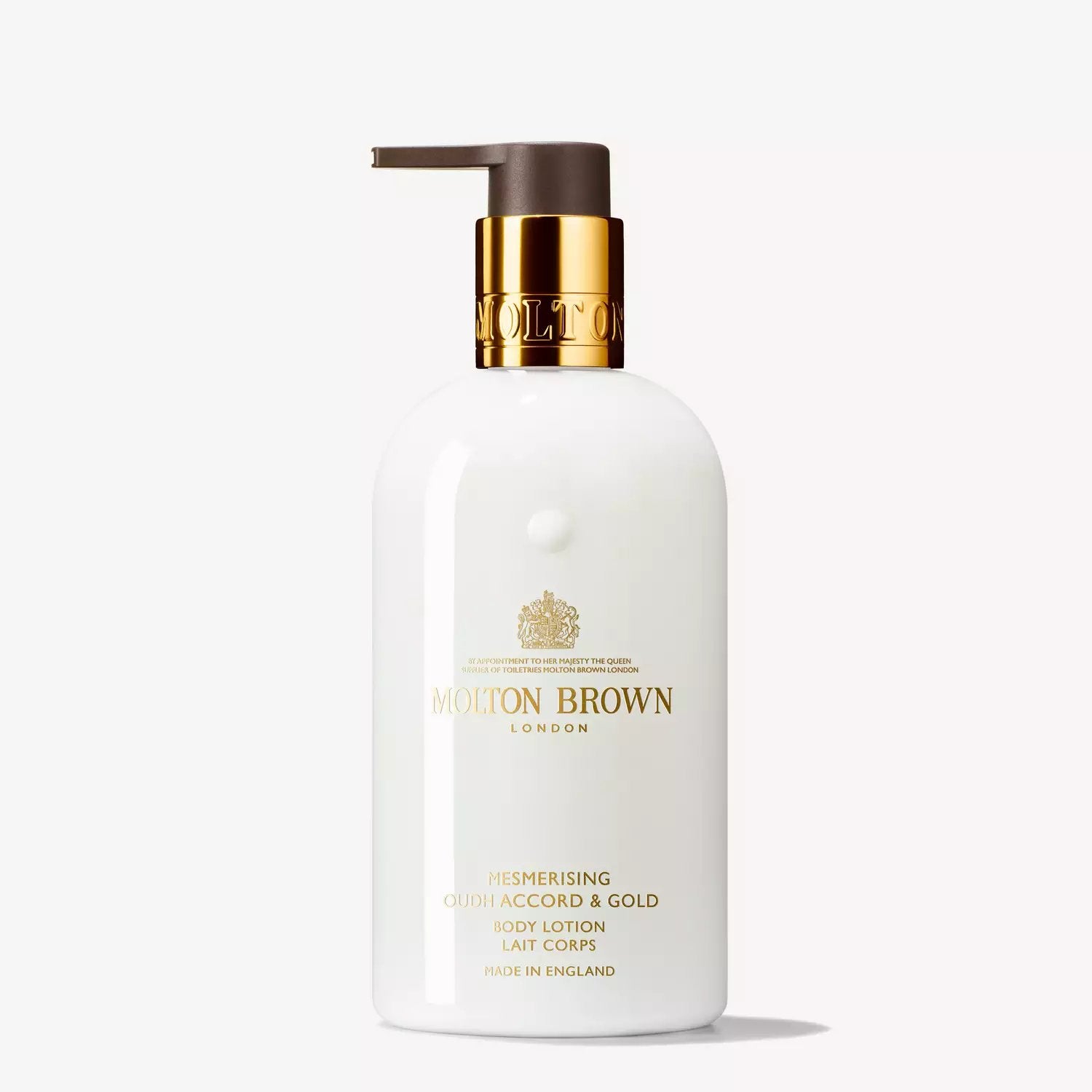 An image of Molton Brown Mesmerizing Oudh Accord & Gold Body Lotion 10 fl oz