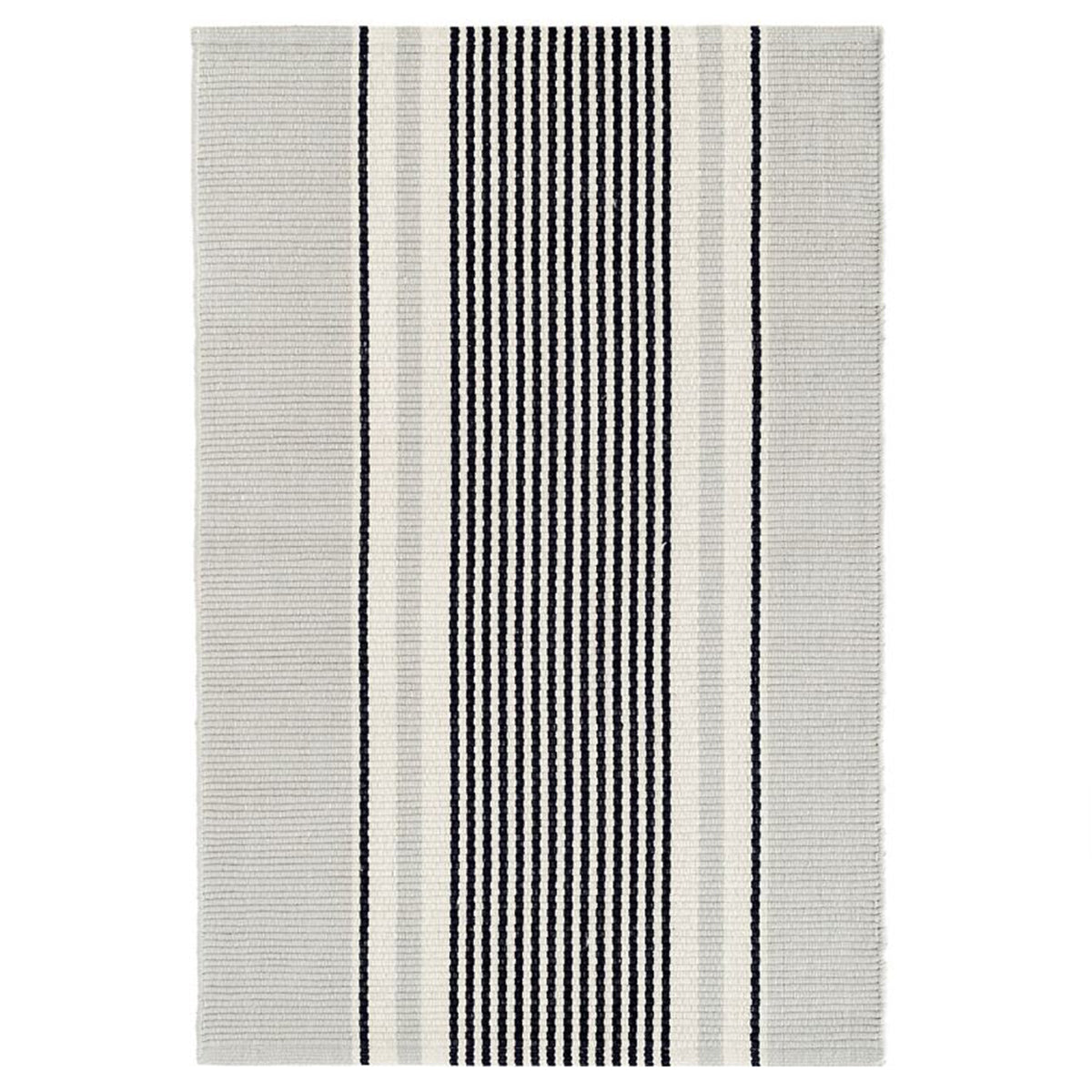 An image of Dash & Albert Gunner Stripe 2'x3' Woven Cotton Rug