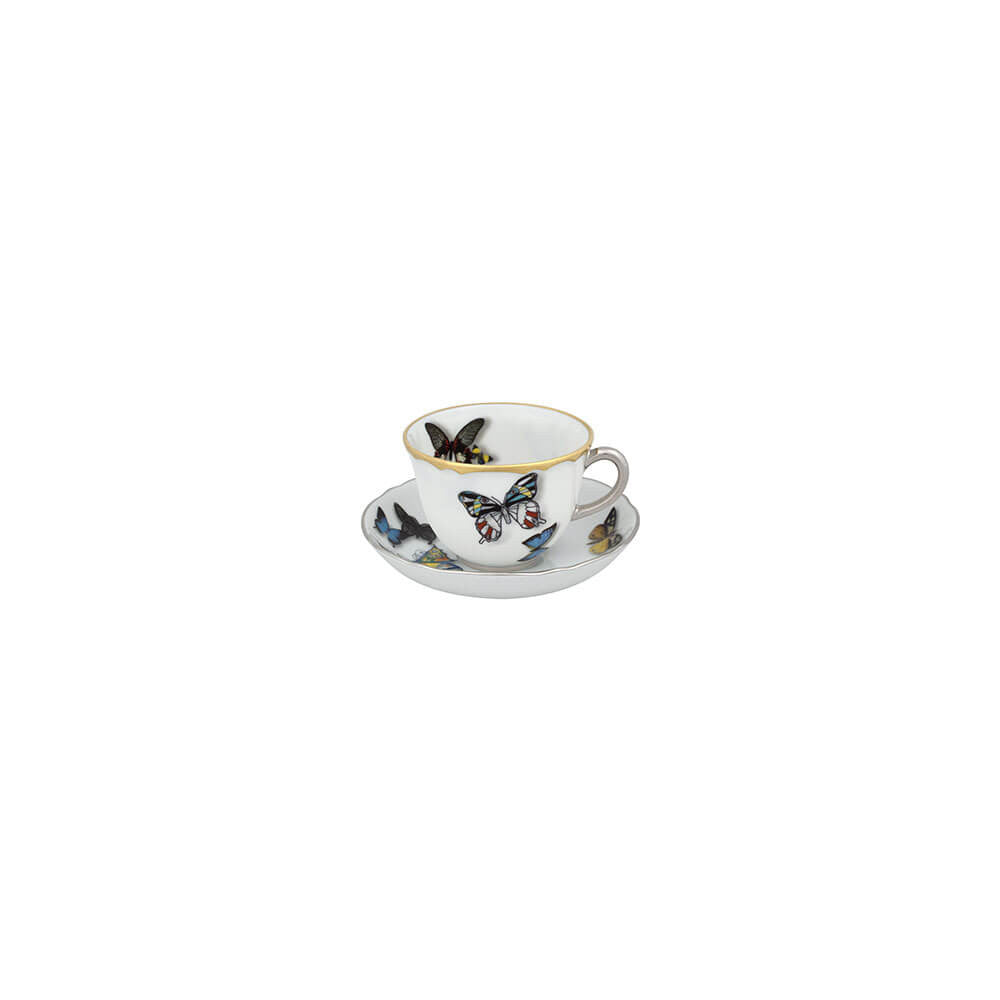 An image of Vista Alegre Christian LaCroix Butterfly Parade Espresso Cup & Saucer - Set of 2