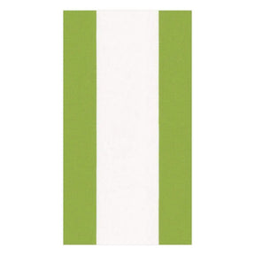 Caspari Bandol Stripe Guest Towel Moss Green