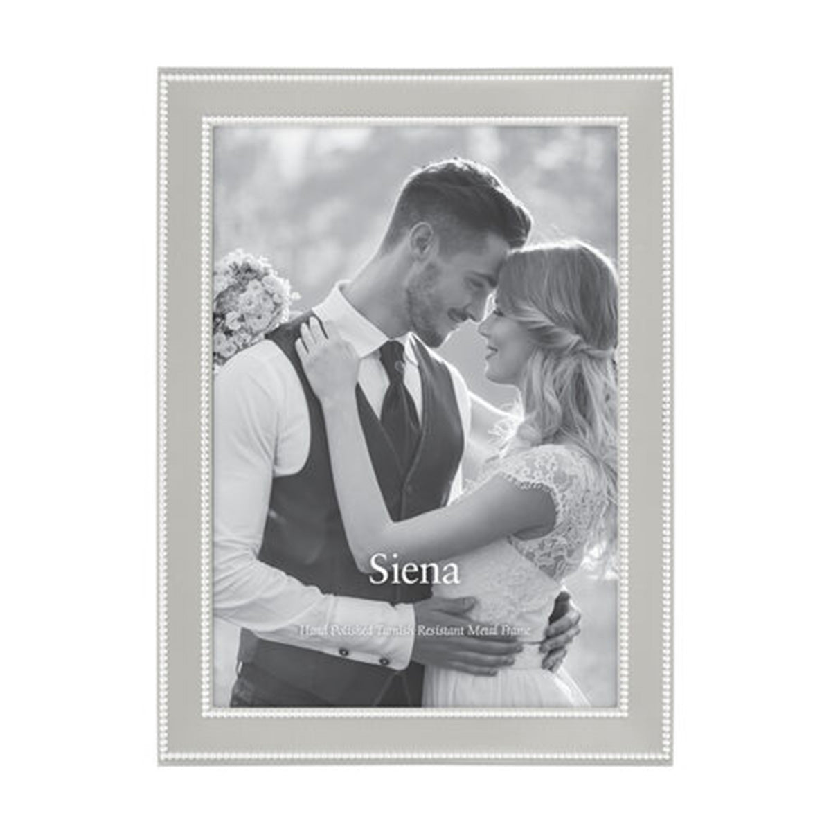 Siena Narrow Double Bead Silverplate Frame