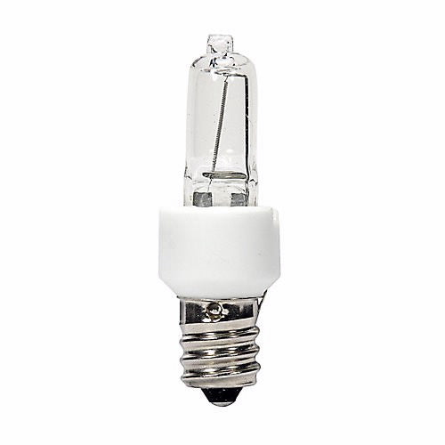 An image of Satco 60 watt Halogen T3- Clear Candelabra base 120 volts