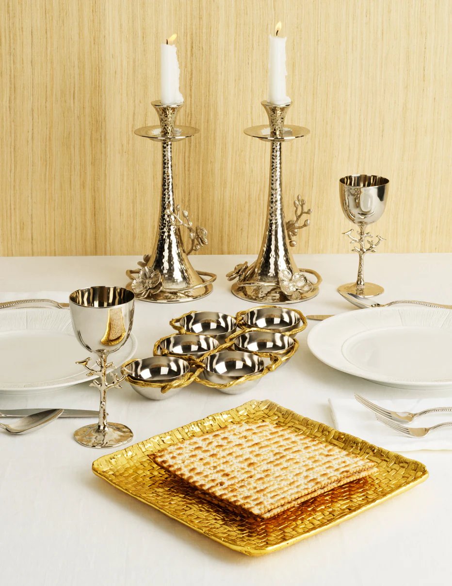 An image of Michael Aram Gold Matzah Plate