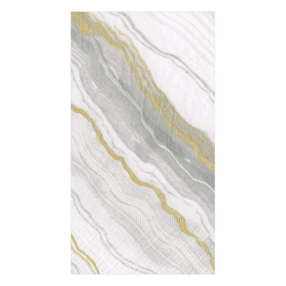 An image of Caspari Marble Grey Guest Towels