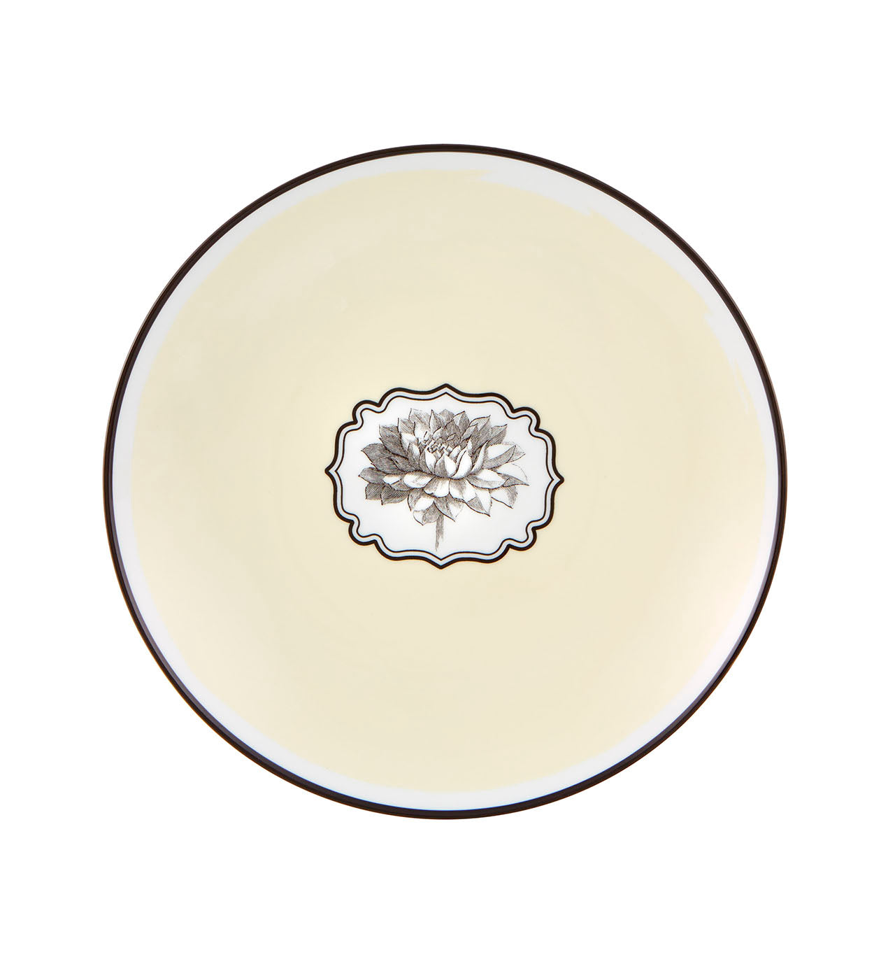 An image of Vista Alegre Christian Lacroix Herbariae Collection Dessert Plate - Yellow