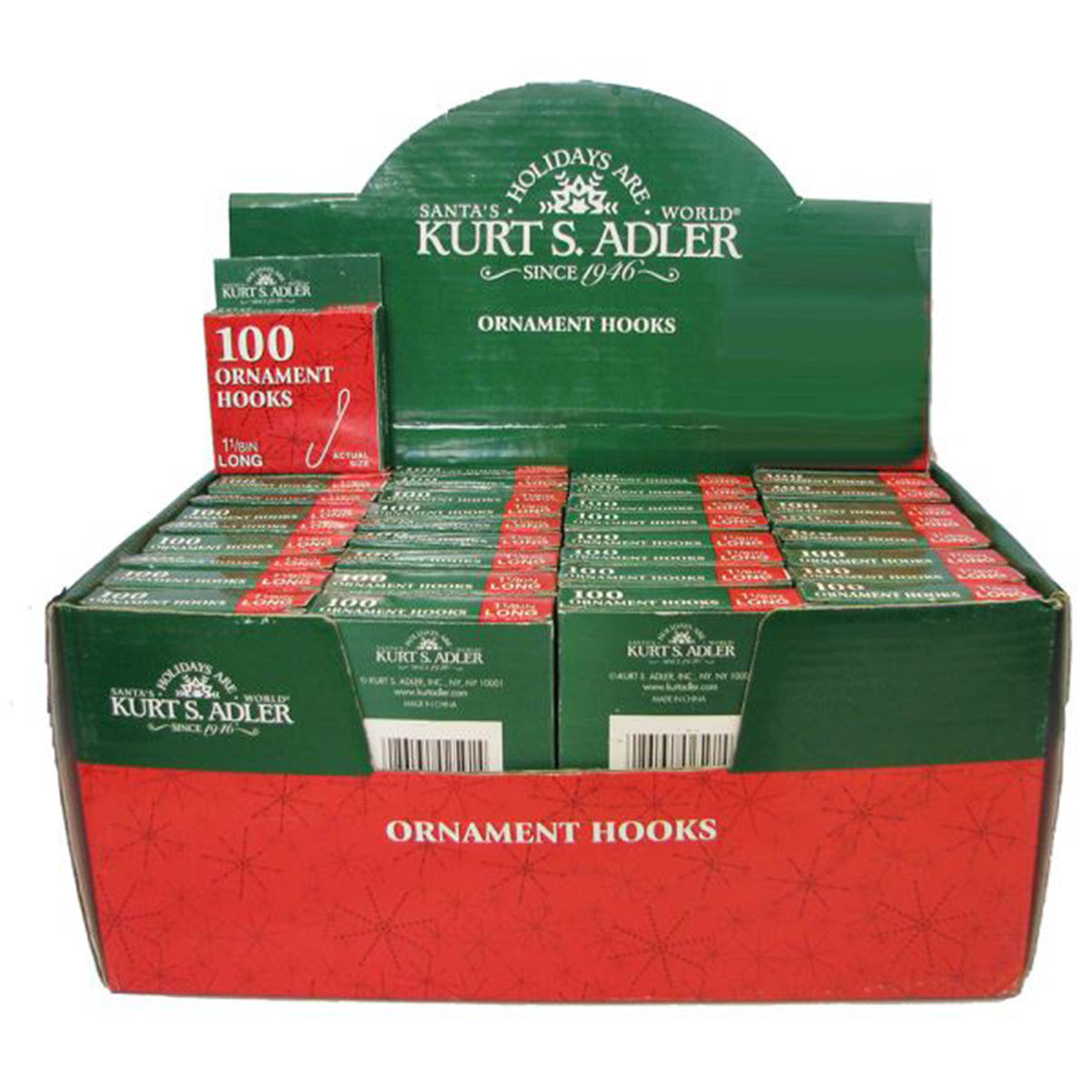 An image of Kurt Adler Christmas 100-Piece Ornament Hooks