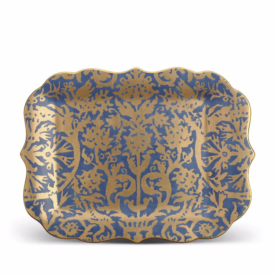 L'Objet Fortuny Pergolesi Blue Rectangular Platter - Large