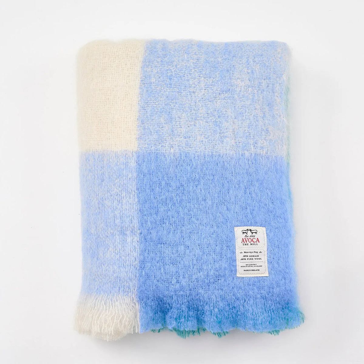 An image of Avoca M117 Mohair Throw 56x72 - Sky