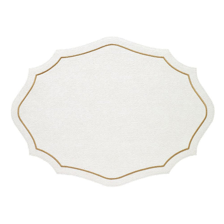 Bodrum Byzantine Placemats White, Gold - 19x14 (Set of 4)