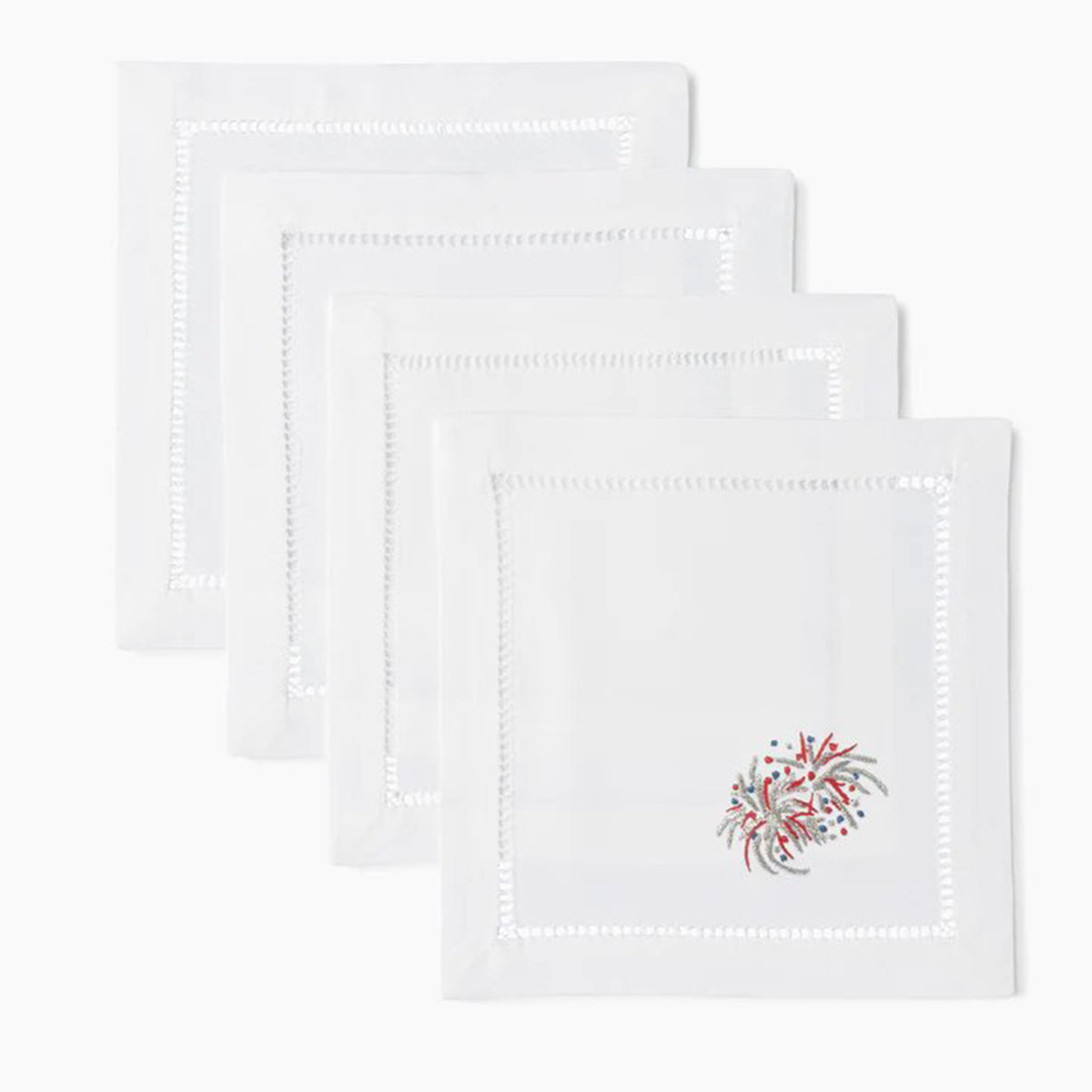 An image of Henry Handwork Happy 4th Fireworks Cocktail Napkins - Set of 4