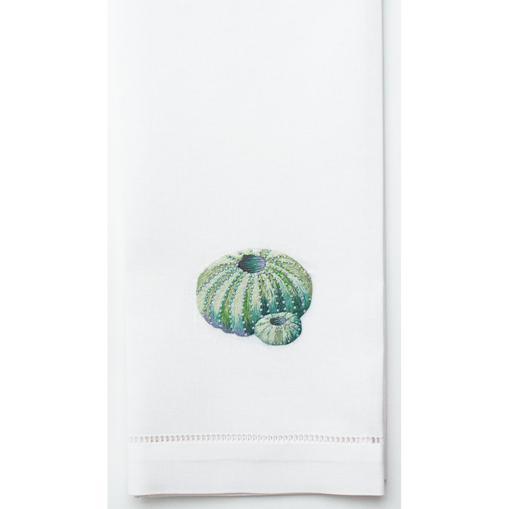 An image of Henry Handwork Urchin Teal Cotton Guest Towel