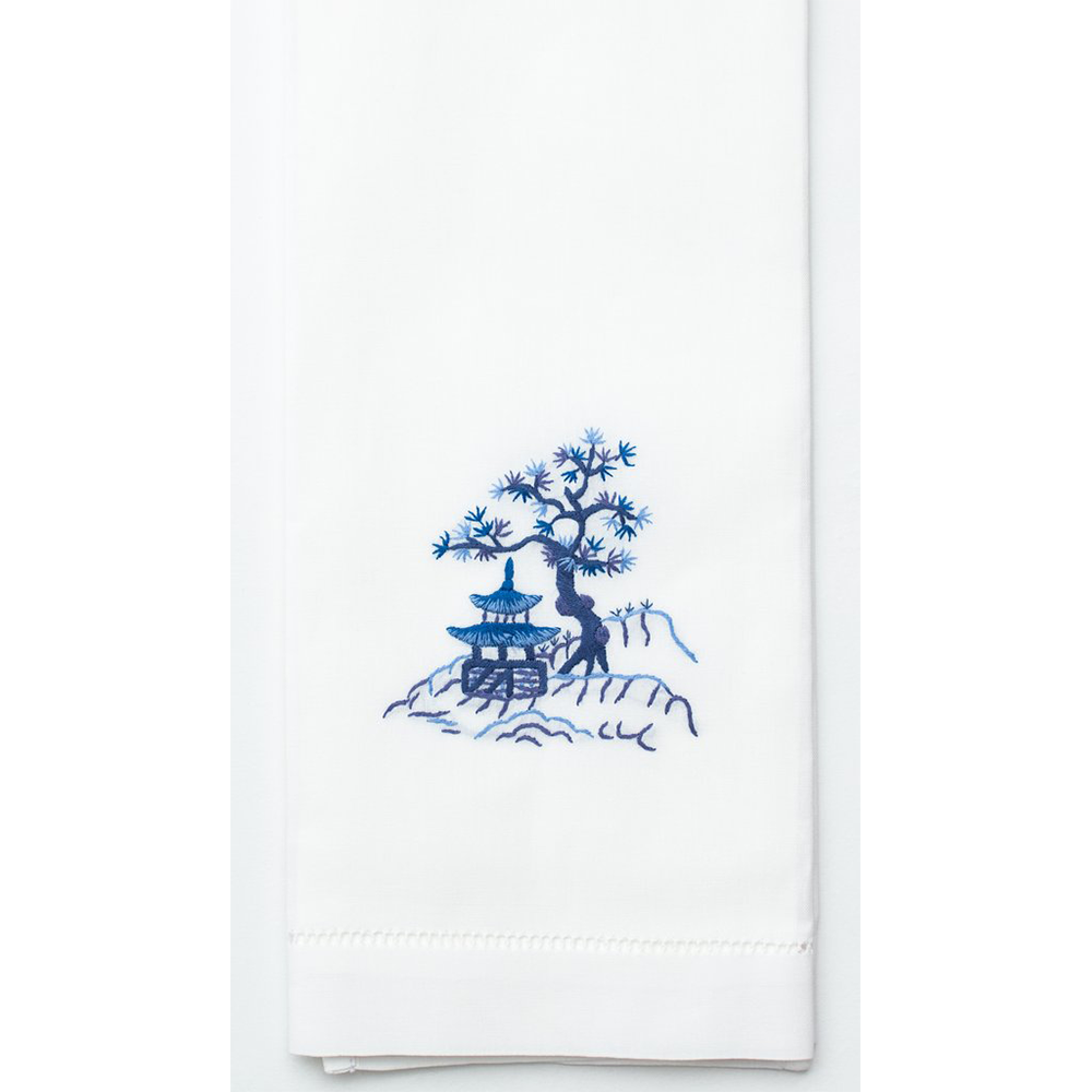 An image of Henry Handwork Canton Blue Cotton Guest Towel
